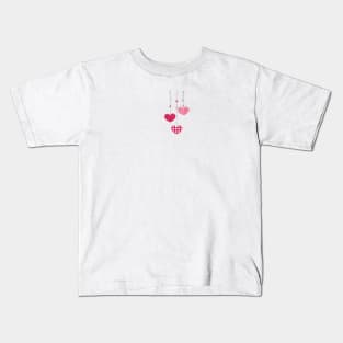 Hanging cute Valentine's hearts Kids T-Shirt